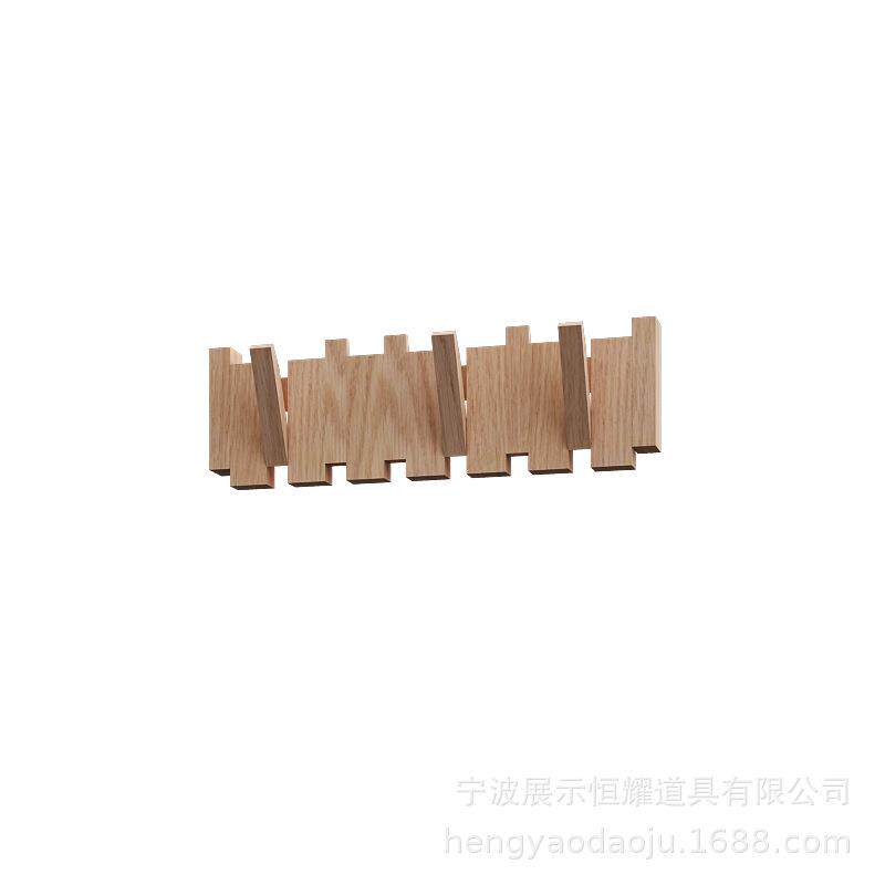 实木挂钩玄关挂衣钩卧室墙上挂衣架门后挂衣神器木质排钩打孔简约