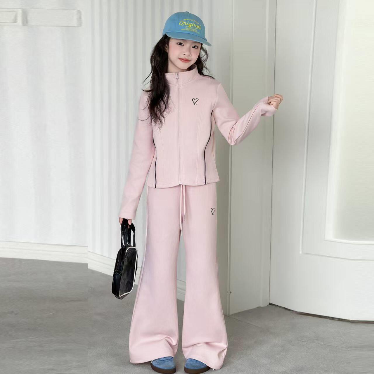 香港BAKUXIA女童春秋款套装2026新款儿童运动服女孩初中生一整套
