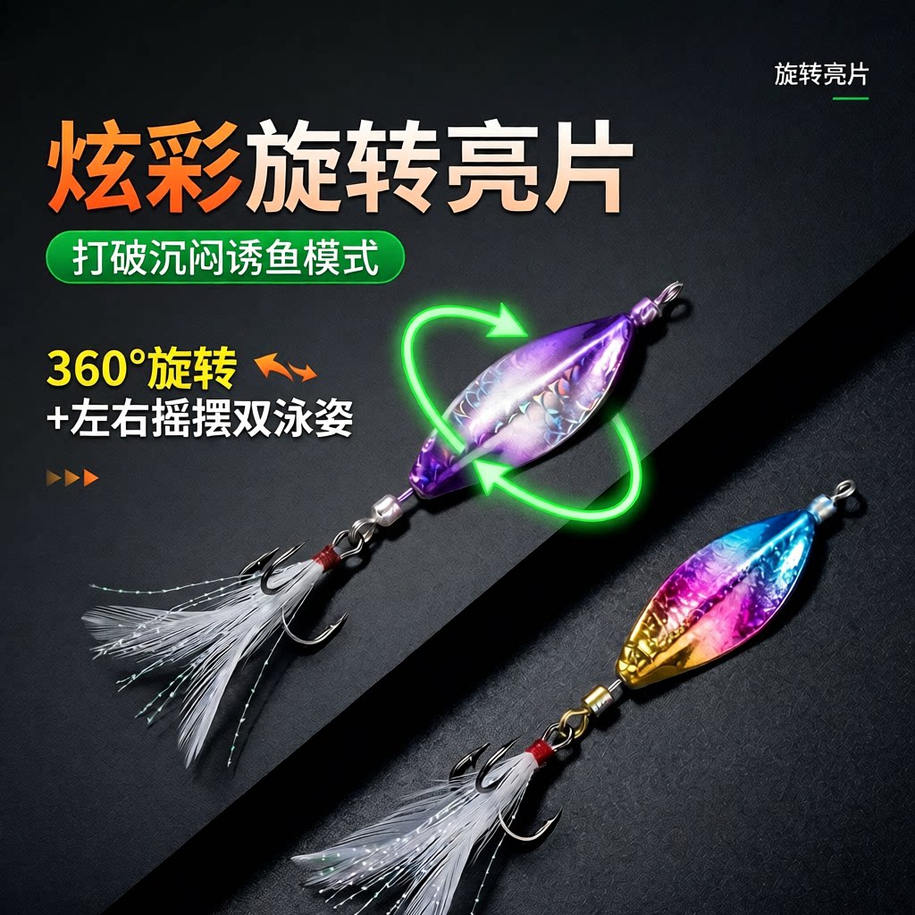 抽芯旋转路亚铁板鲈鱼桂鱼路亚饵
