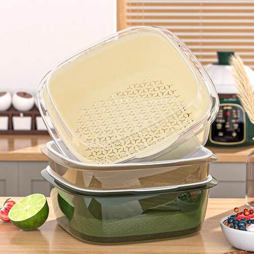 Multifunctional Double-Layer Drain Basket for Kitchen Vegeta