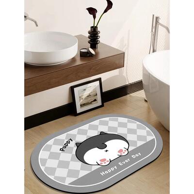 卡通硅藻泥浴室地垫沐浴洗澡吸水垫卫生间卫浴厕所速干防滑脚垫