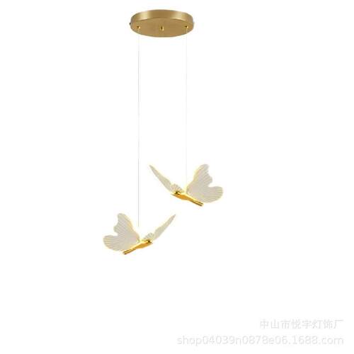 卧室床头吊灯北欧轻奢创意个性蝴蝶长线别墅楼梯餐厅吊灯现代简约