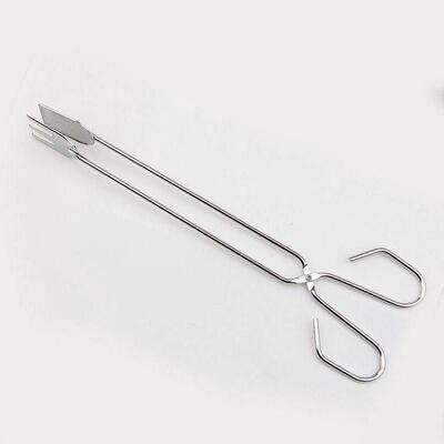 Long-handled old-fashioned tongs, honeycomb coal tongs, flat