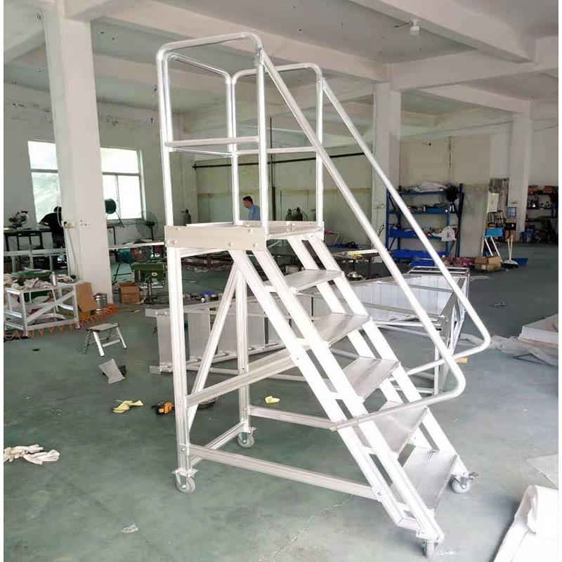 登铝合金高车不锈钢可非标移动平台梯货库超房取凳YQ-DGC（市货架
