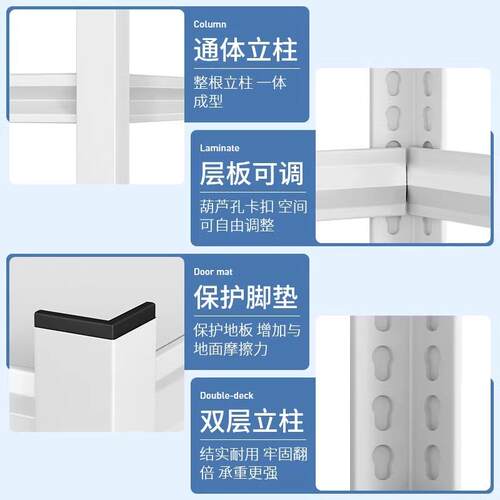 落地货架金属加厚收纳仓库置物阳台超市货架架多层物储仓储架家用