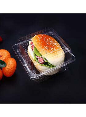 烘焙包装J309透明塑料西点水果盒汉堡蛋糕方形一次性打包吸塑面包