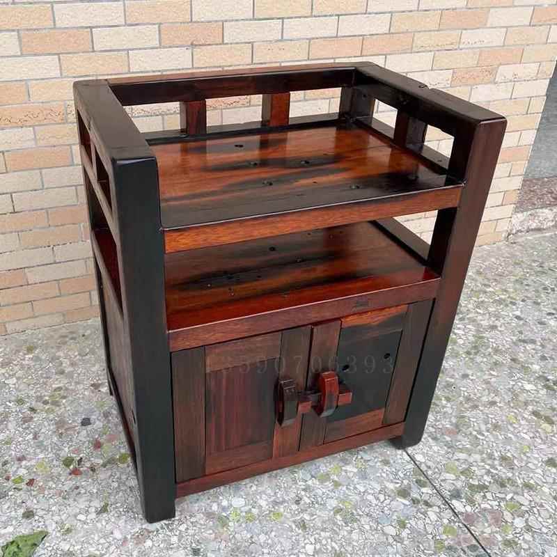 老船木餐柜实木茶叶柜茶桌椅简约现代茶水柜摆件办公室家用柜子