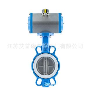 气动对夹四氟蝶阀 16C气动铸钢对夹304阀板四氟艾 D671F