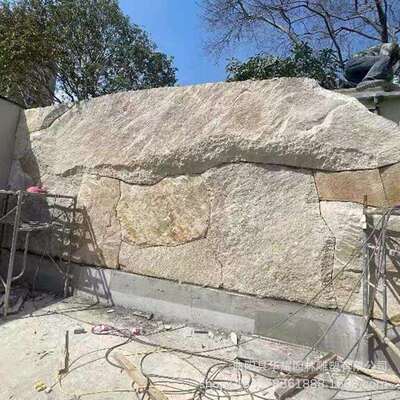 柏坡黄砌石墙天然石砌筑景观墙别墅垒墙石树池花池砌石墙