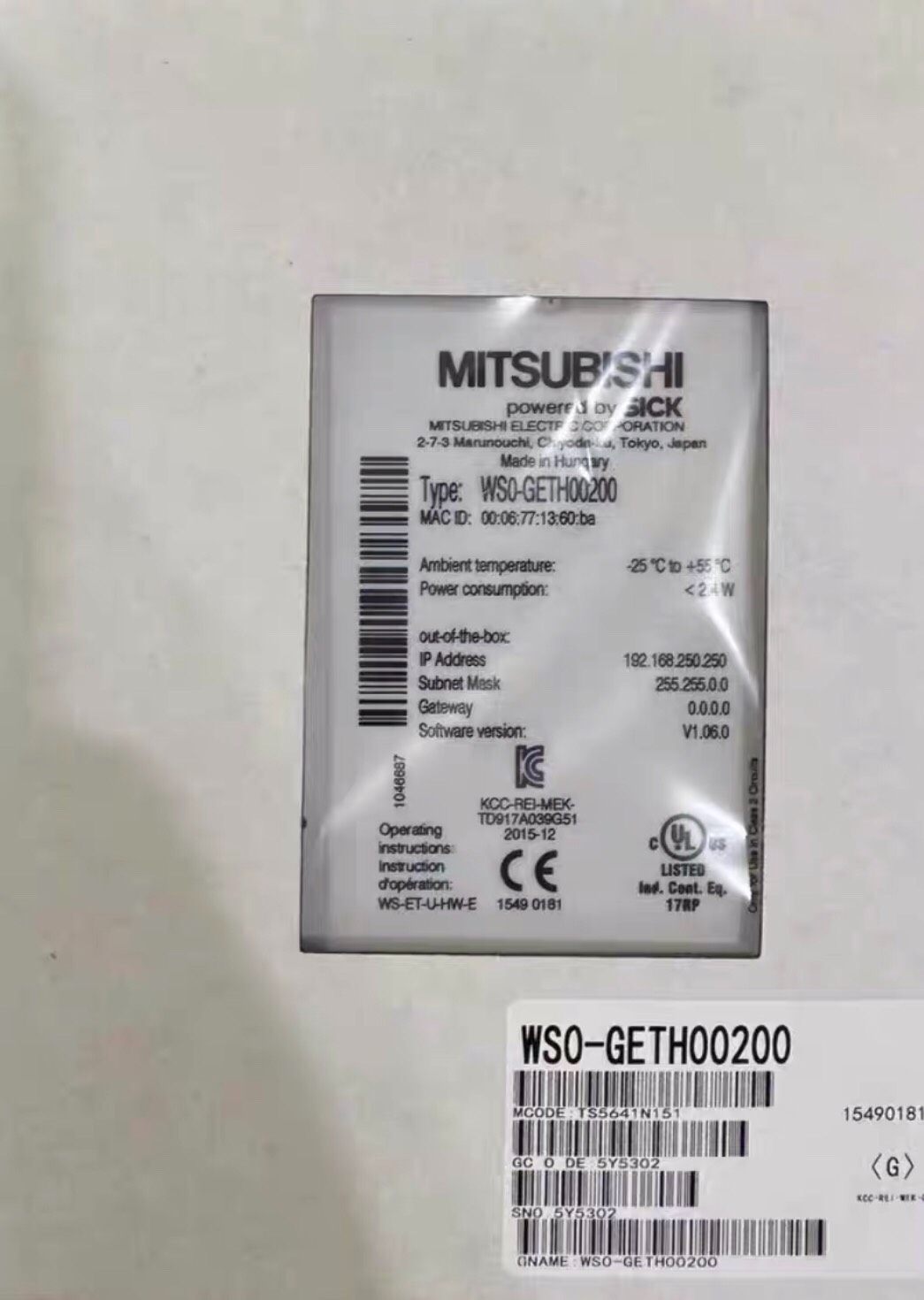 三菱安全控制器模块WS0-GCC100202