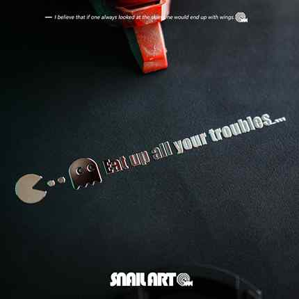 吃豆豆搞笑电玩游戏金属贴纸高级感个性创意笔记本电脑机箱车贴饰