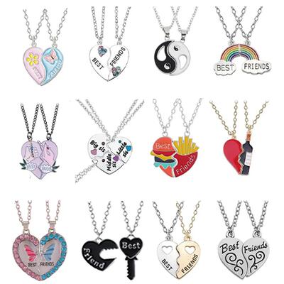 Best Friends Honey Love Couple Pendant Necklace 2 Pcs/ Set C