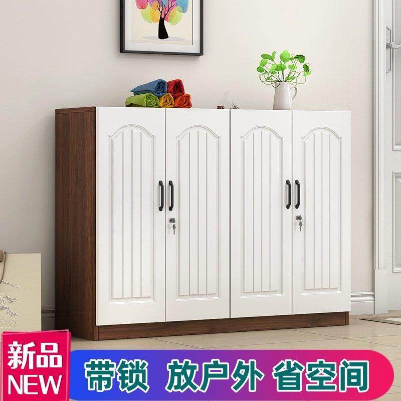 简易家用门外口收纳带锁鞋柜省空间走廊楼道靴橱储物阳台欧式入户