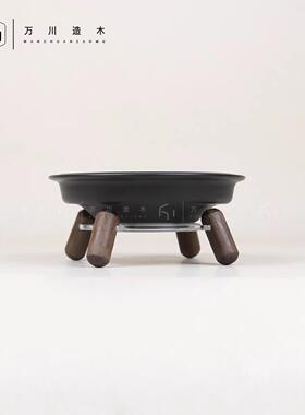 万川造木复古黑色猫狗大号宠物水碗粮碗分离设计加大配餐陶瓷碗