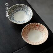 弥言苏打釉青花诗文壶承纯手工陶瓷蓄水茶台盖碗茶壶垫家用干泡盘