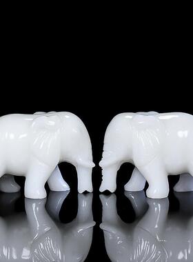 天然白玉吸水大象桌面摆件家居现代客厅电视柜装饰朋友送礼工艺礼