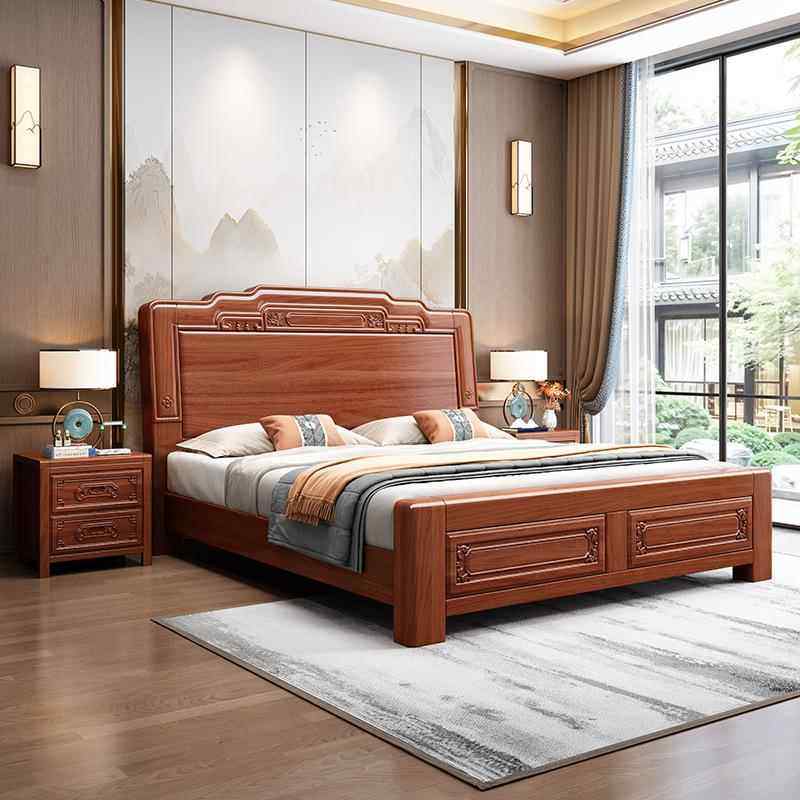 花梨木实木床中式典1ARQ5米主实卧双人床1.8米仿古榫卯.古工艺木