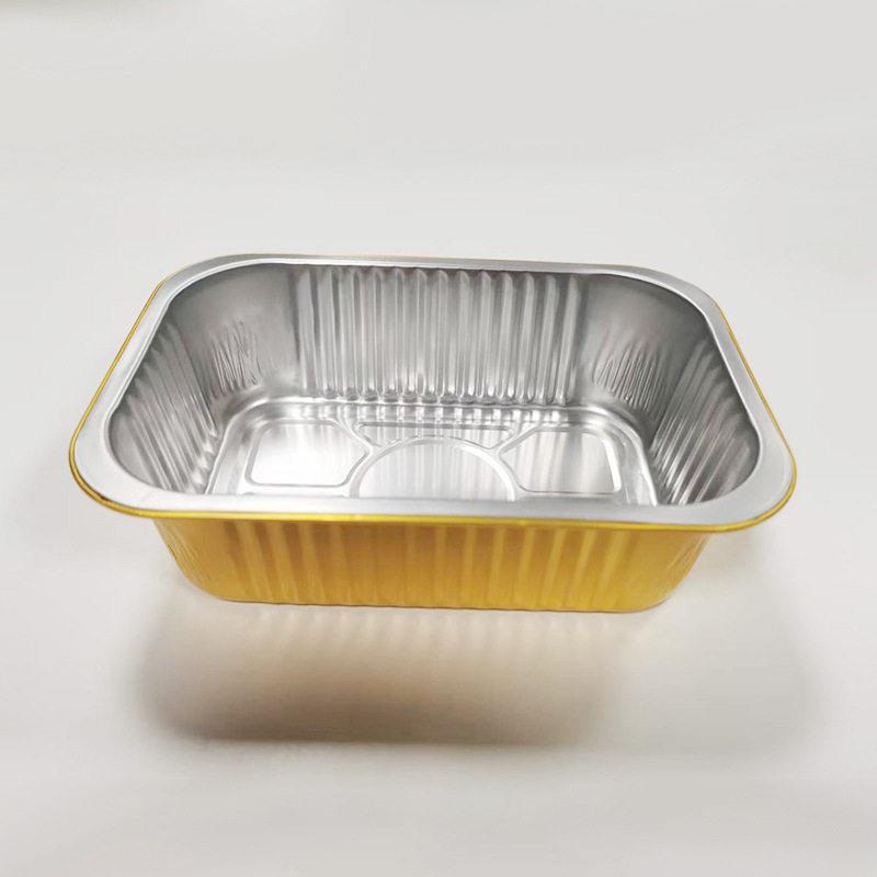 一次性烤鱼外卖打包锡纸盒带盖烧烤焗饭铝箔盒铝箔餐盒环保可降解