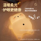 会打呼噜熊猫硅胶小夜灯卧室床头伴睡灯睡眠灯充电柔光创意拍拍灯