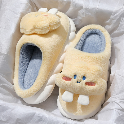 Indoor Cotton Slippers Women Winter Warm Shoes Plush Home Sl
