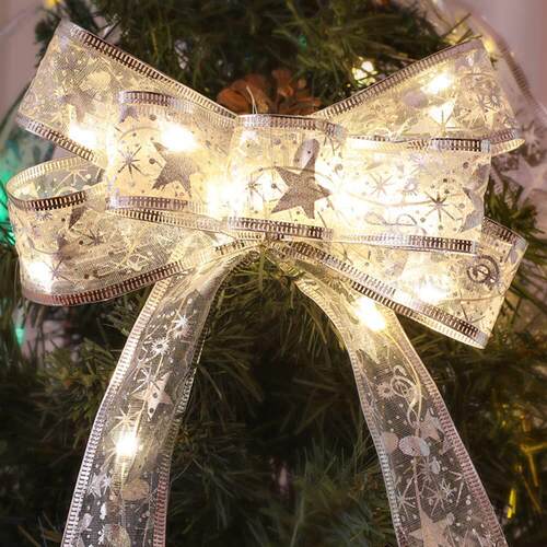 Christmas tree decorative LED lights silk ribbon light strip