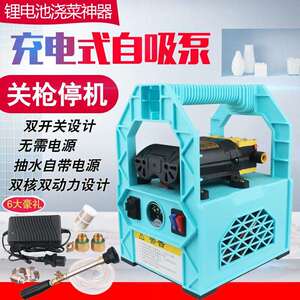 XLD浇菜水泵充电吸泵12v户淋菜花抽水泵浇外神器农用便携自式浇水