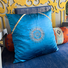 蒙古族家具沙发抱枕座椅，靠枕土炕枕头，靠垫刺绣布艺草原风格用品