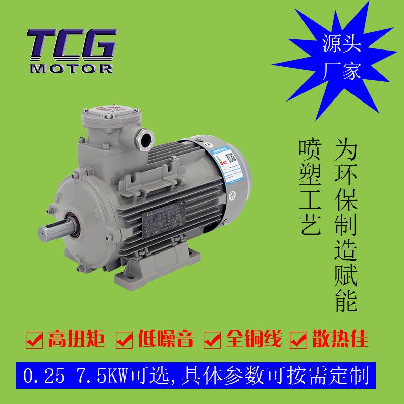 供应0.55kw防爆电机 小接线盒CT4隔爆型电机550W 防静电塑料风扇