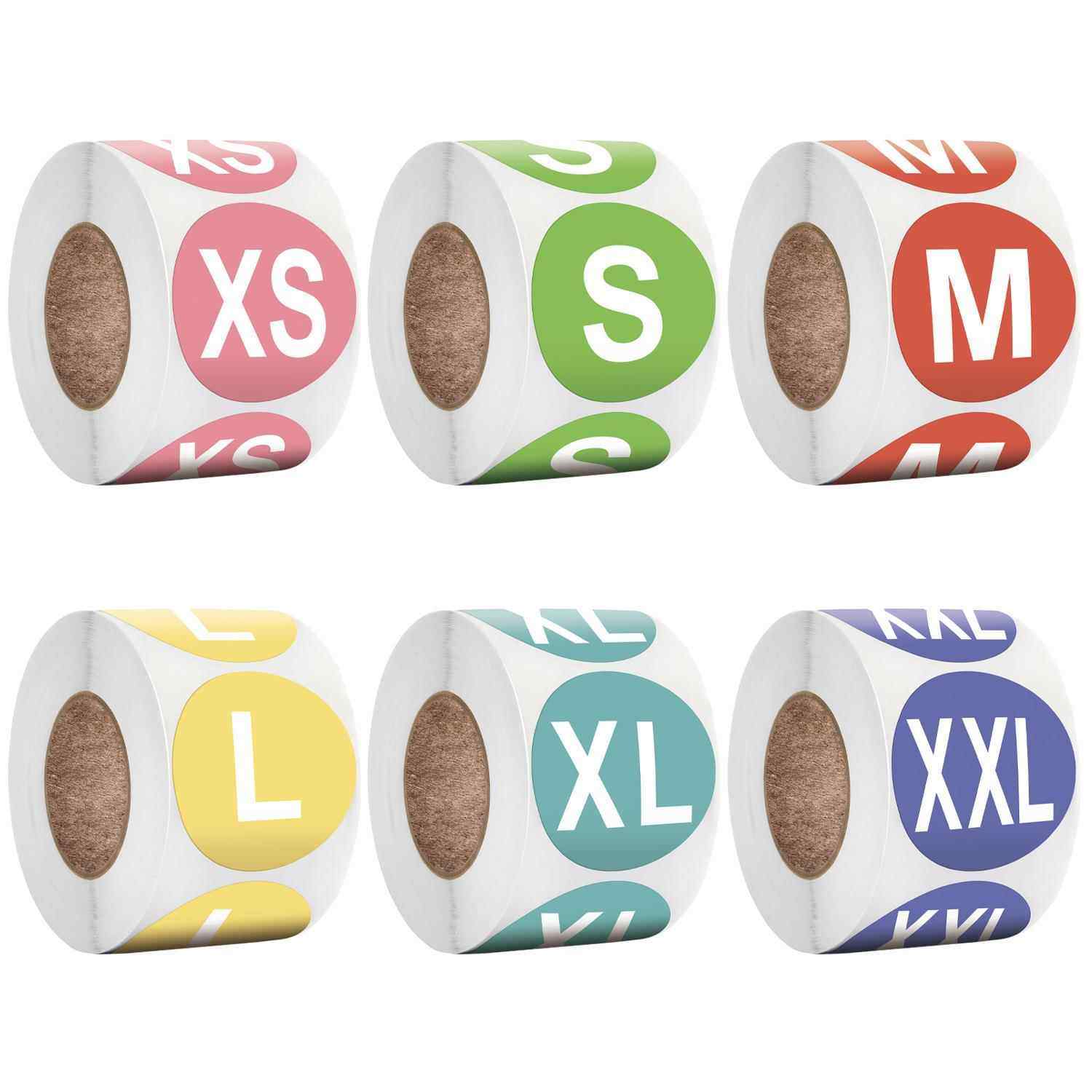 500张/卷帽子服装尺码贴纸大小码数衣服尺码标签圆形不干胶标签,文具电教/文化用品/商务用品,不干胶标签,淘宝优惠券,粉丝福利购,淘宝优惠卷