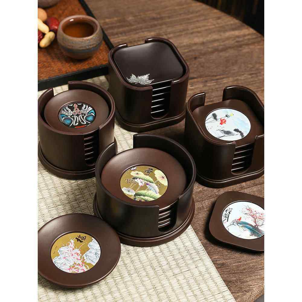 茶杯垫电木方形茶托杯架收纳茶杯托隔热茶垫茶道功夫创意茶具配件,节庆用品/礼品,节日装扮用品,淘宝优惠券,粉丝福利购,淘宝优惠卷