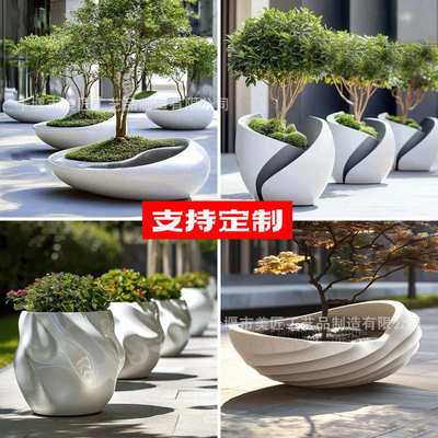 公园学校树商场玻璃钢花坛椅池座公园休闲花池树种植椅穴树围凳