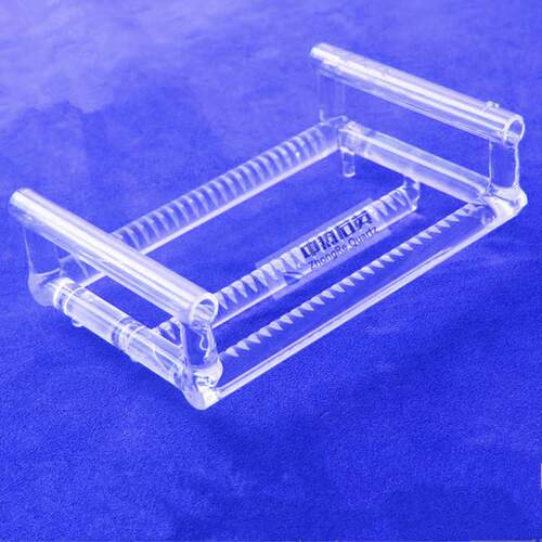 石英花篮硅片清洗耐酸耐花篮蓝石清洗石英舟石英架4英寸6英寸