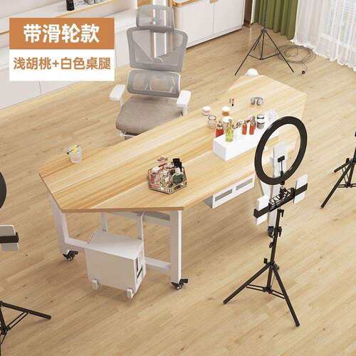 直播桌子可移动直播设备电竞桌电脑桌主播办公桌展示桌旋转电脑桌