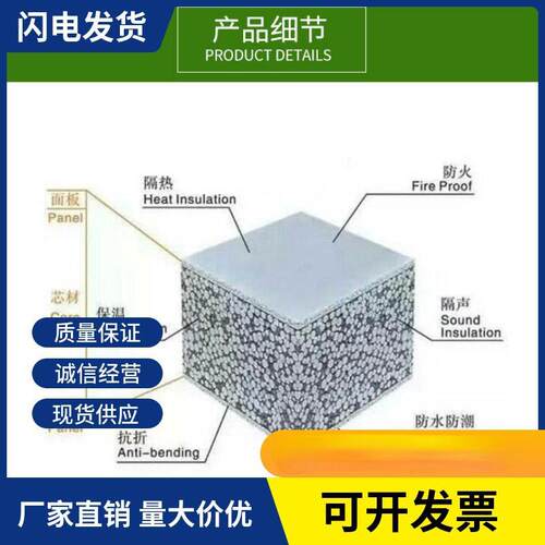 轻质隔墙板 75mm 聚苯轻质隔墙板 水泥复合防火墙板 工厂直销
