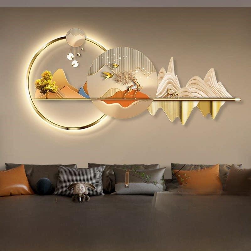 Led光画客厅装饰画现代简约沙发背景墙挂画平易近人奢华大气大气