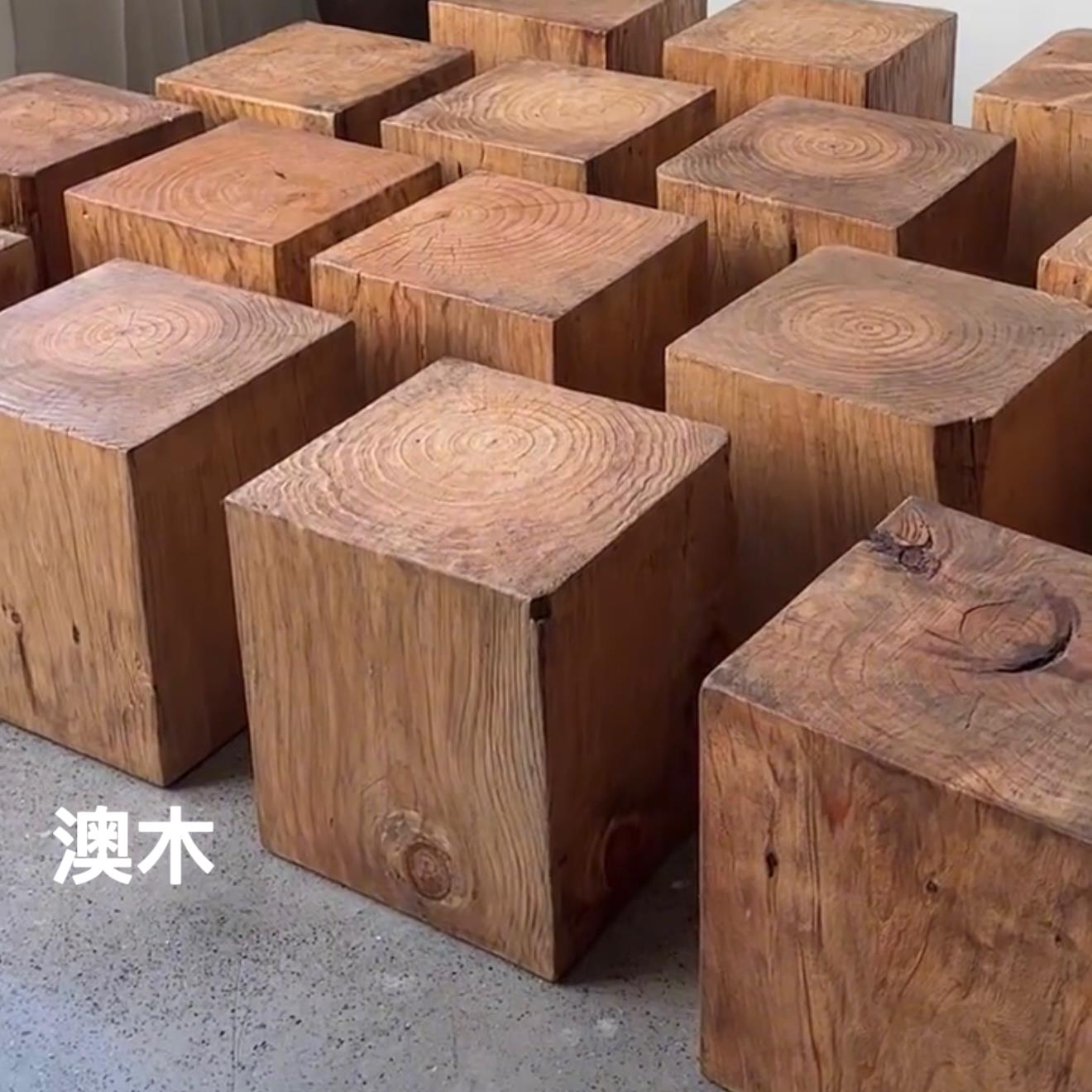 实木墩子树桩茶几沙发边角几民宿原木根雕木桩床头柜花盆底座摆件