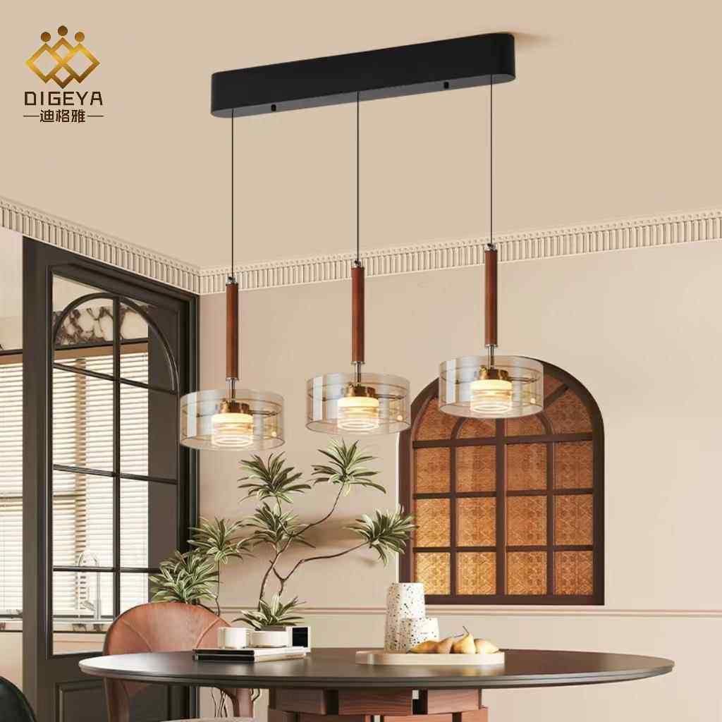 迪格雅意式极简卧室床头玻璃小吊灯创意悬浮升降餐厅吧台智能灯具