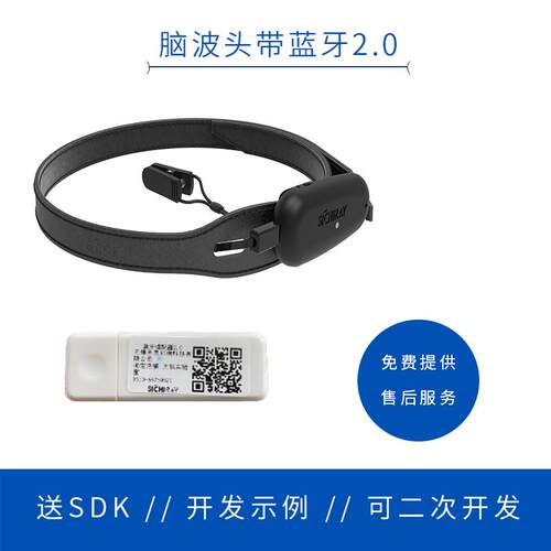 TGAM意念力头箍脑立方蓝牙脑波头带EEG专注放松度检测开发套件
