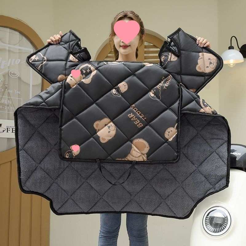 电动摩托车挡风被冬款加绒加厚防水防寒防风罩三轮车通用2024新款