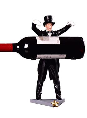 创意魔术师红酒架简约欧式客厅餐厅家居格子酒柜装饰工艺品小摆件