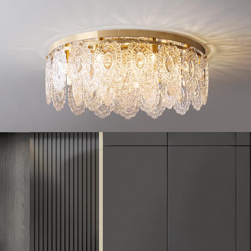 客厅灯全18287铜后璃现代轻奢风格卧室LED灯具玻个吸顶性灯