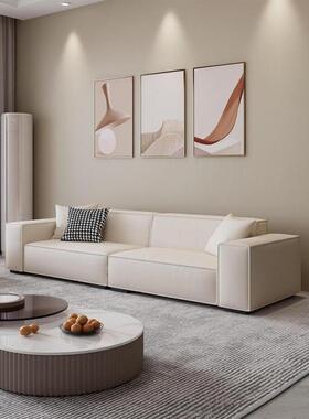 极沙简奶油豆腐块沙发客简约厅现代直排发网风红款科技QVP布艺沙