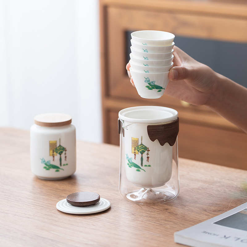 端午伴手礼旅行茶具便携套装户外露营泡茶茶杯送员工商务礼品logo