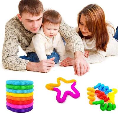 8-32Pcs Flexible Pop Tubes Sensory Fidget Toys Sress Anxiety