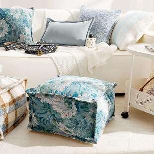 小清新艺术油画花卉蒲团懒人沙发脚踏民宿矮凳子家用客厅卧室地垫