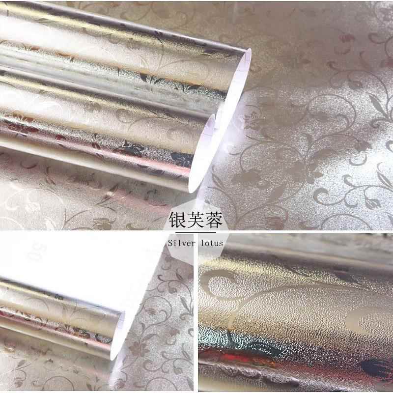 厨防油贴纸房耐高温防水加PVC厚自粘墙箔贴橱柜贴纸墙纸铝纸银色