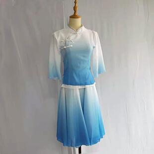 高档新款舞蹈服演出装现当代舞蹈雏表演服五四青年艺国考民菊学生