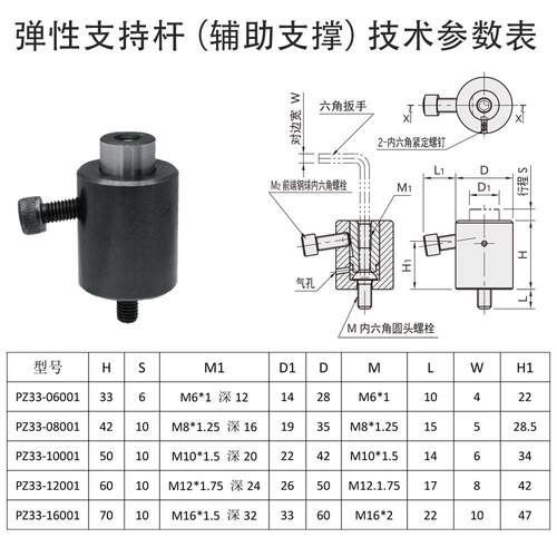 今尾型夹具标准件圆型辅助支撑浮动支撑手动高度自适应 BJ351