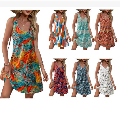 Women'S Casual Sleeveless Fitted Dress Set, Solid Color