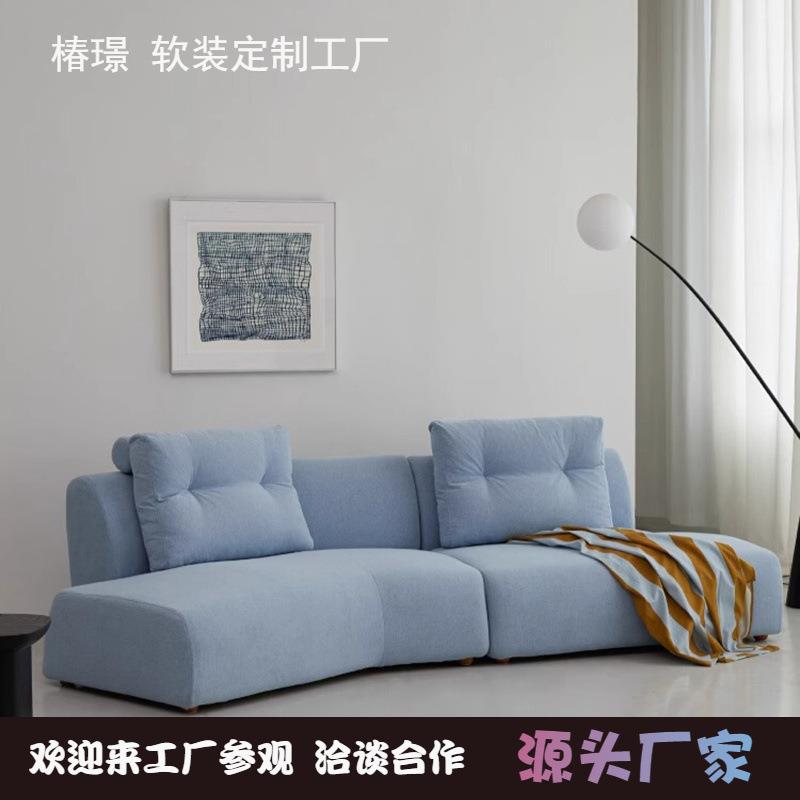 法式复古转角异形沙发中古设计师小户型客厅酒店接待室布艺沙发